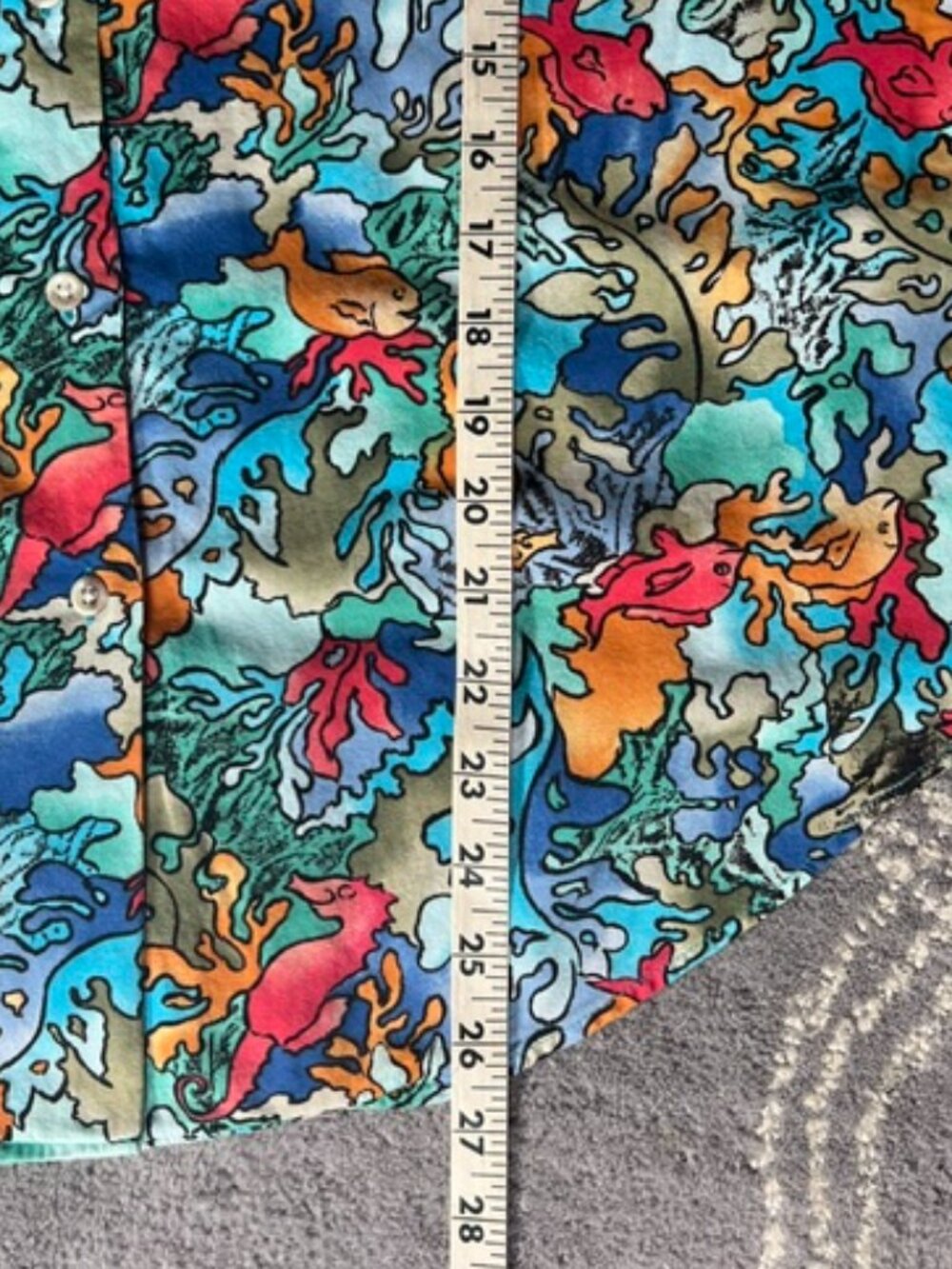 VINTAGE L.L. Bean 1980s Fish Seahorse Underwater Print Shirt Woman's Small - Picture 6 of 8